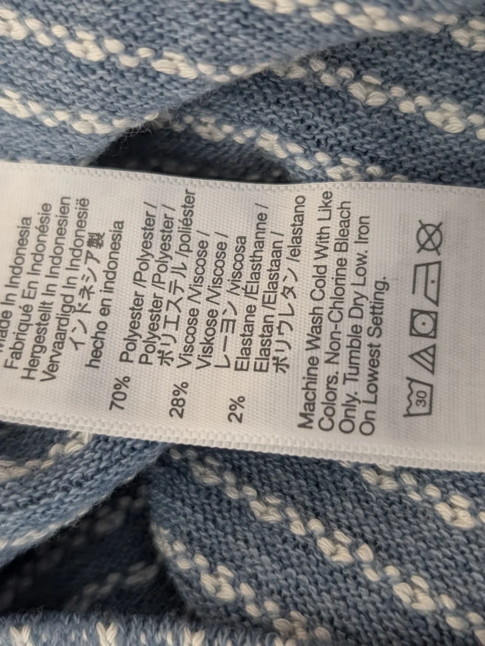 Madewell Puff Sleeve Mockneck Sweater Top XS Blue White Coastal Preppy Feminine